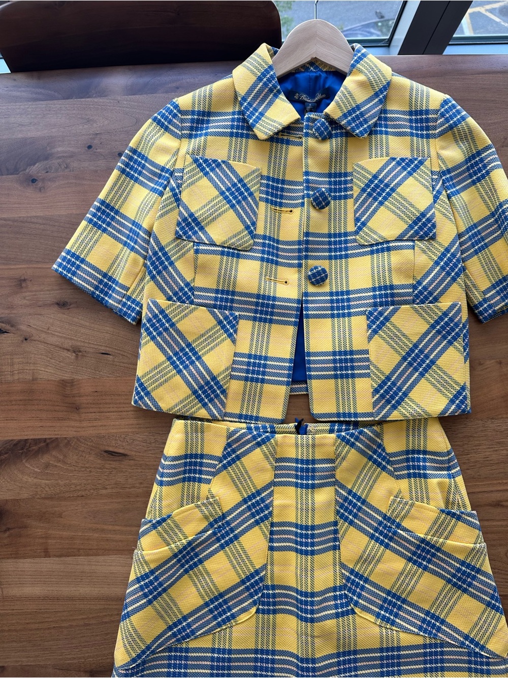 Brooks Brothers Yellow and Blue Plaid Two-Piece Dress Set
